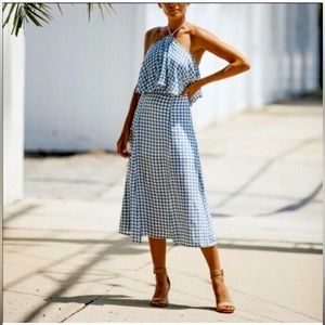 VICI blue gingham halter dress